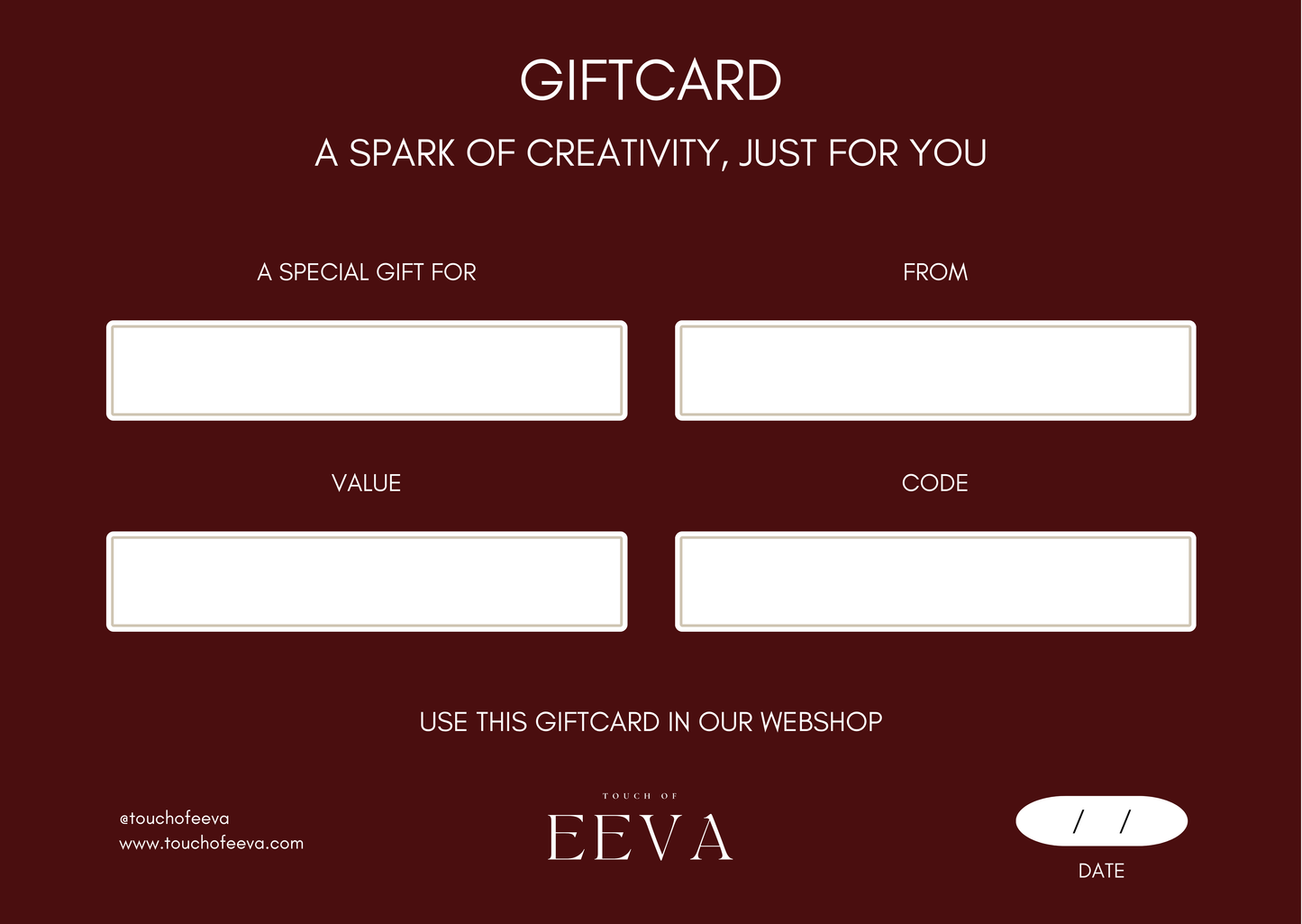 Touch of EEVA giftcard