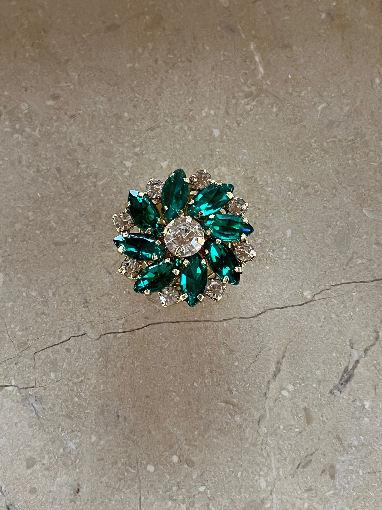 Samantha button cover dark green