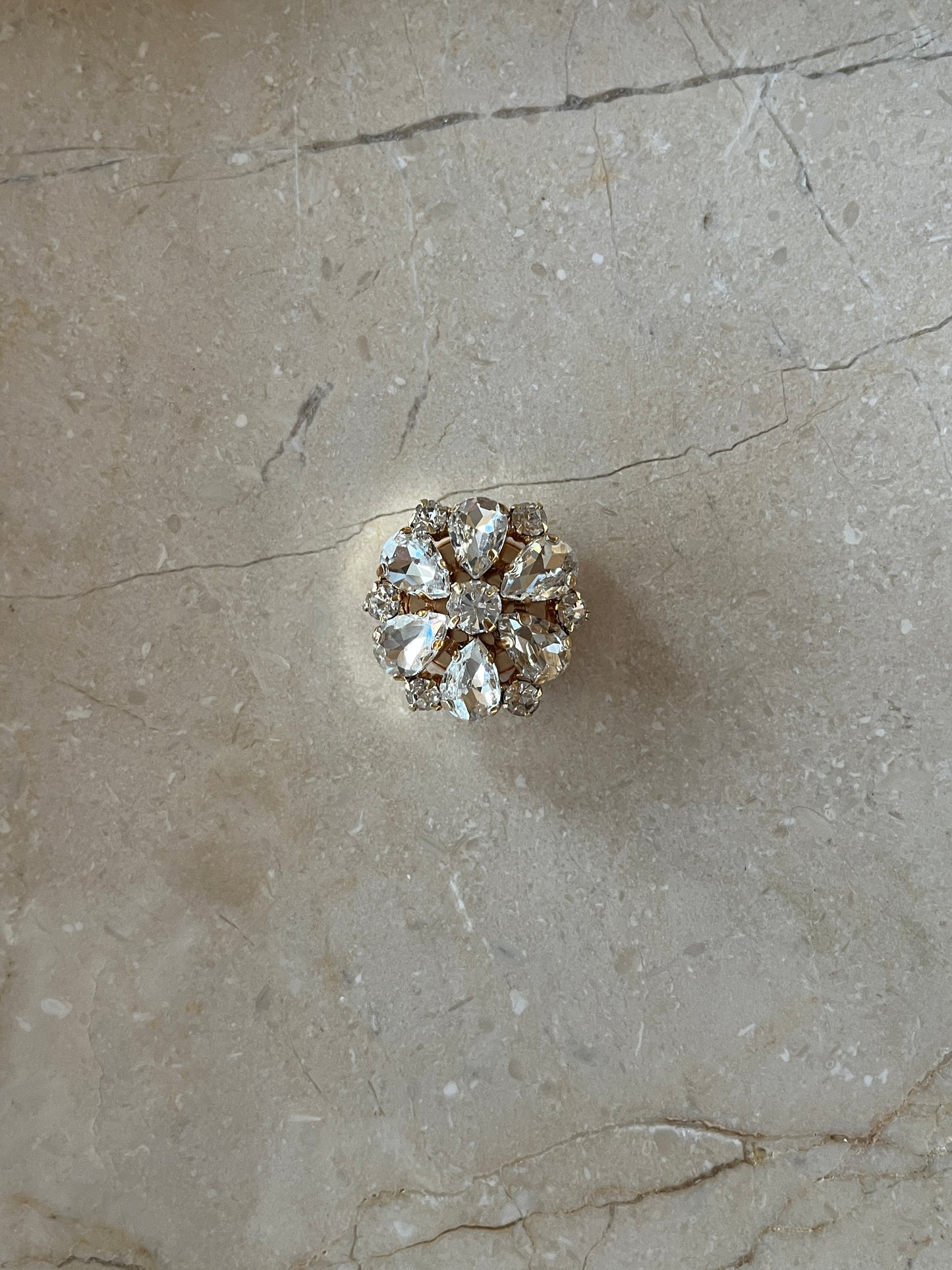 Sadie button cover gold clear