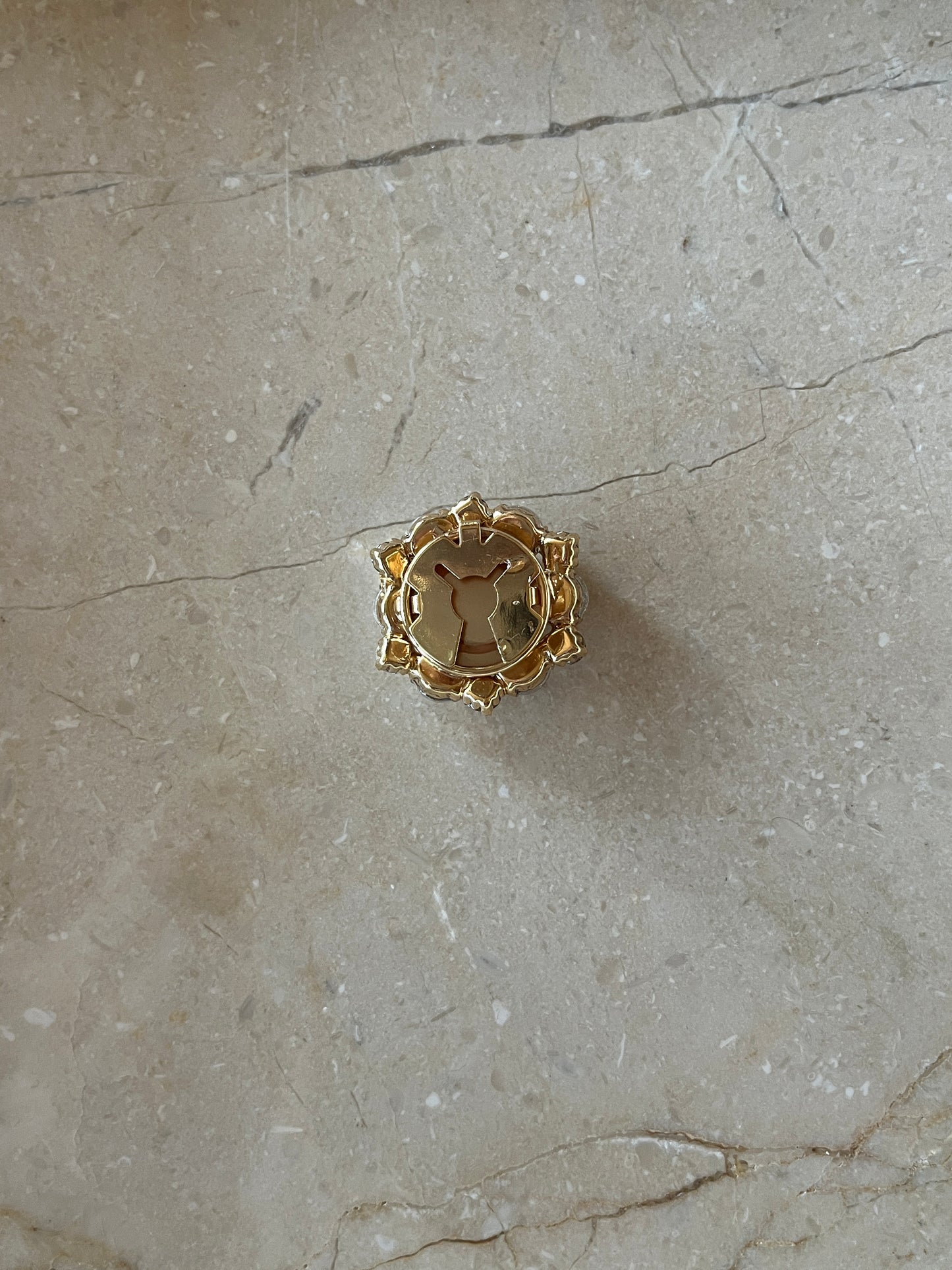 Sadie button cover gold clear