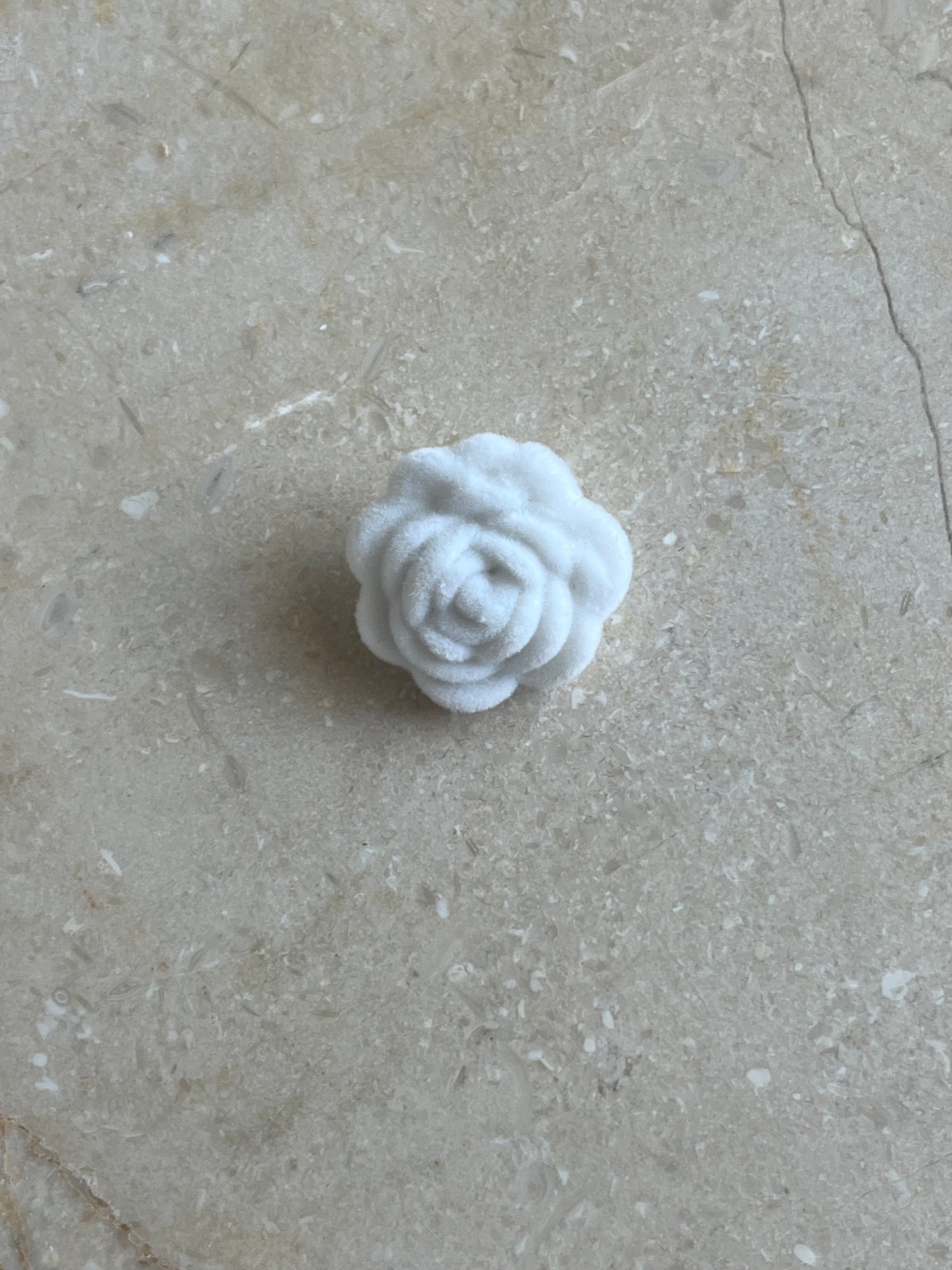 Winter rose button white