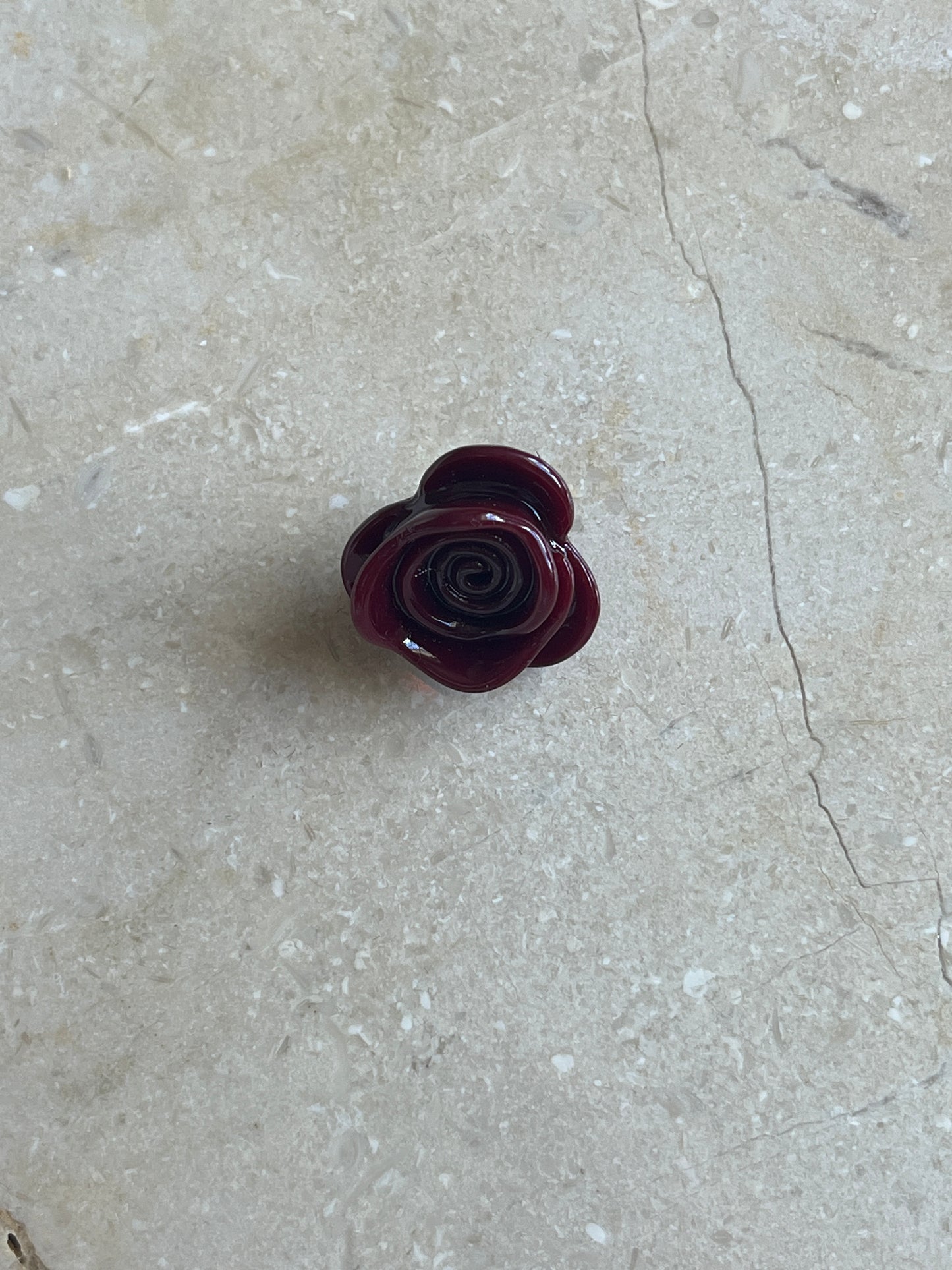 Christmas Rose button burgundy
