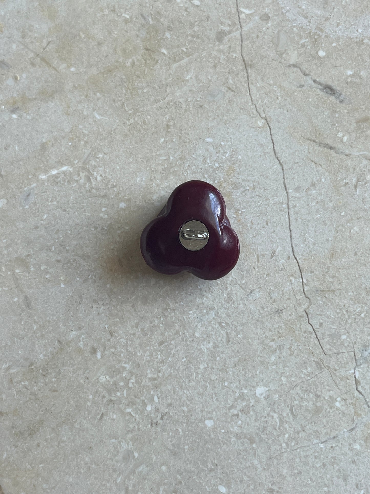 Christmas Rose button burgundy