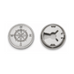 Compass Silver Button Cover | One set