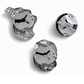 The Modern set- 3 Silver Button Covers