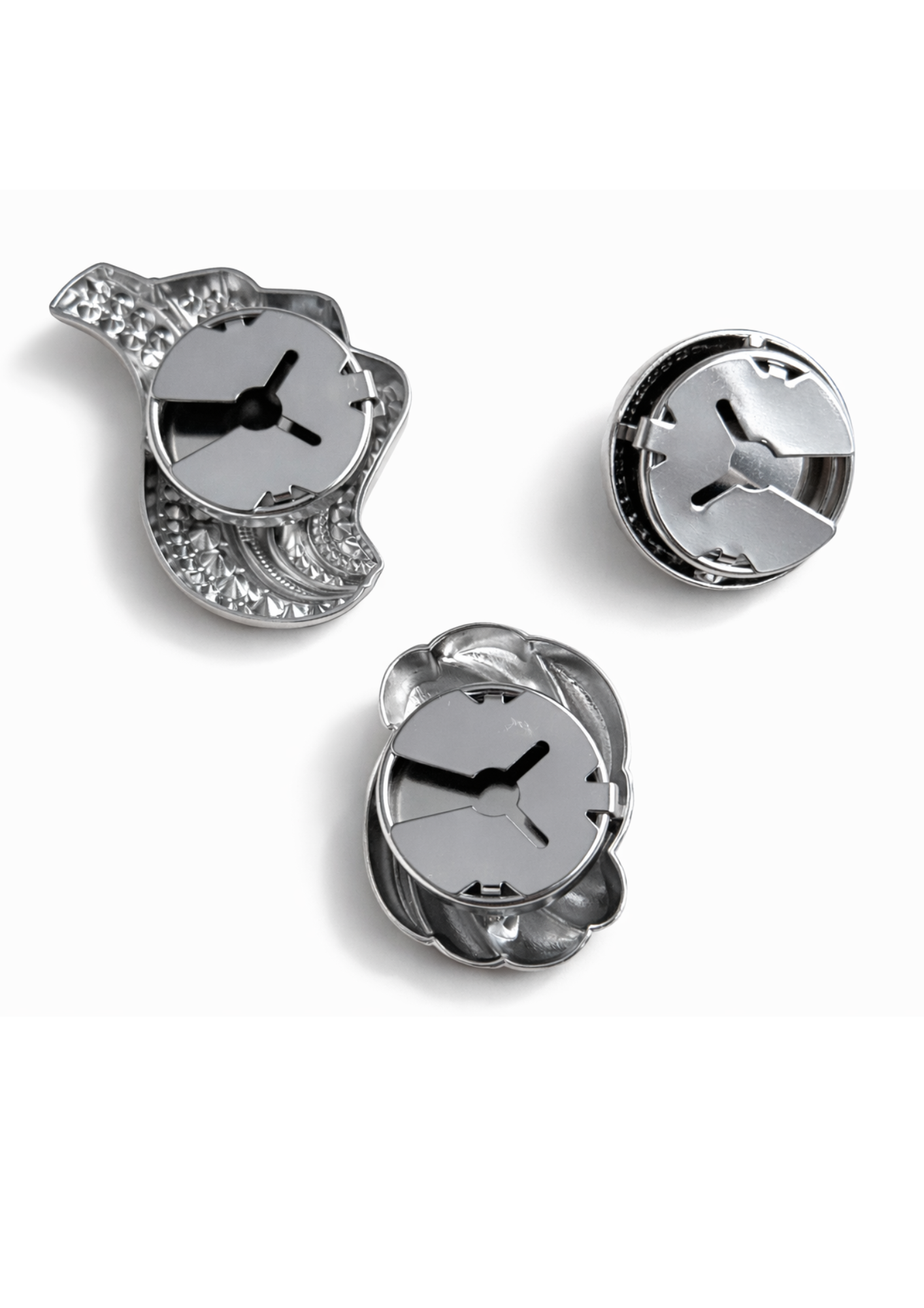 The Modern set- 3 Silver Button Covers