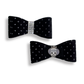 Velvet Dots Bow Shoe Buckles