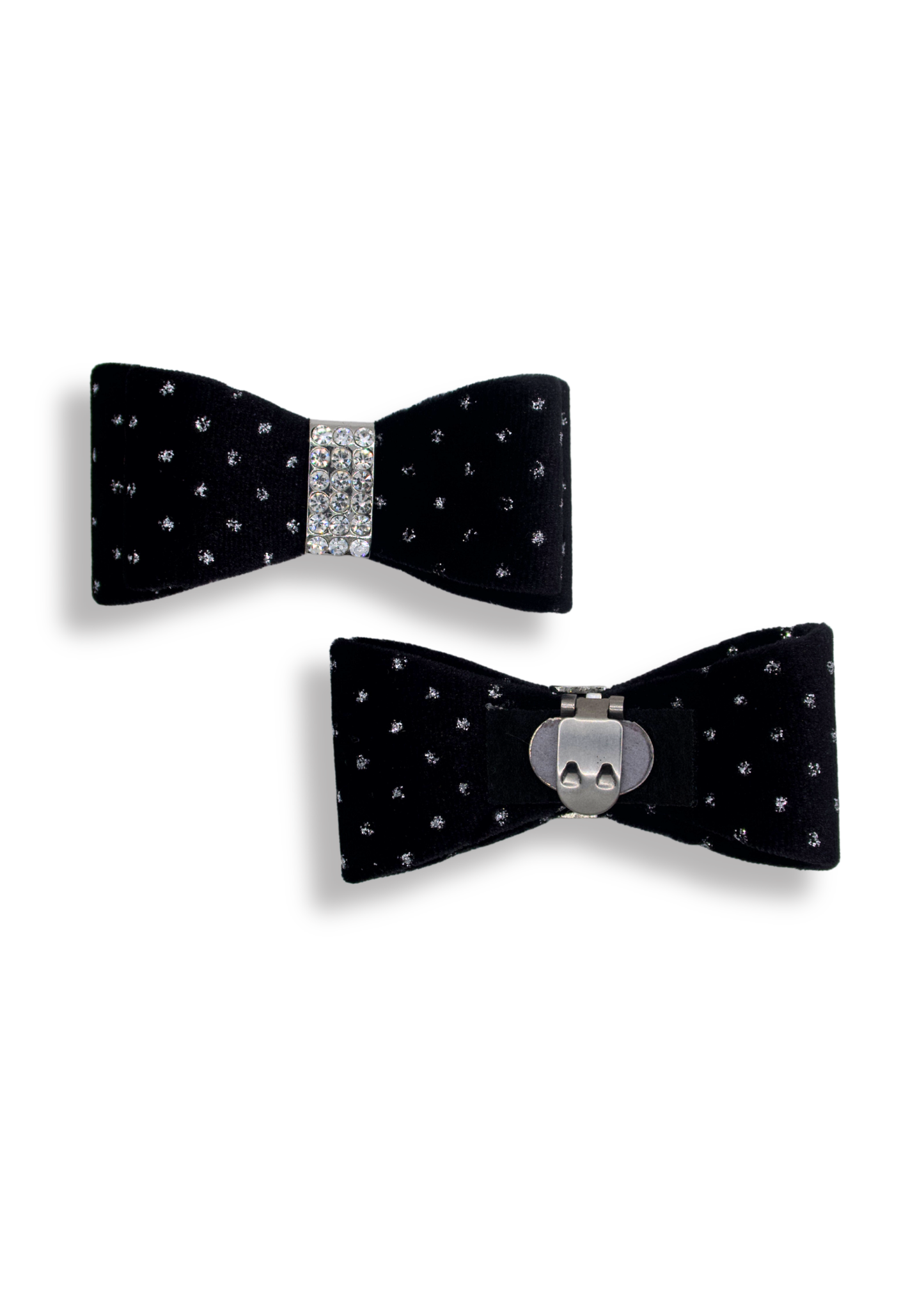 Velvet Dots Bow Shoe Buckles