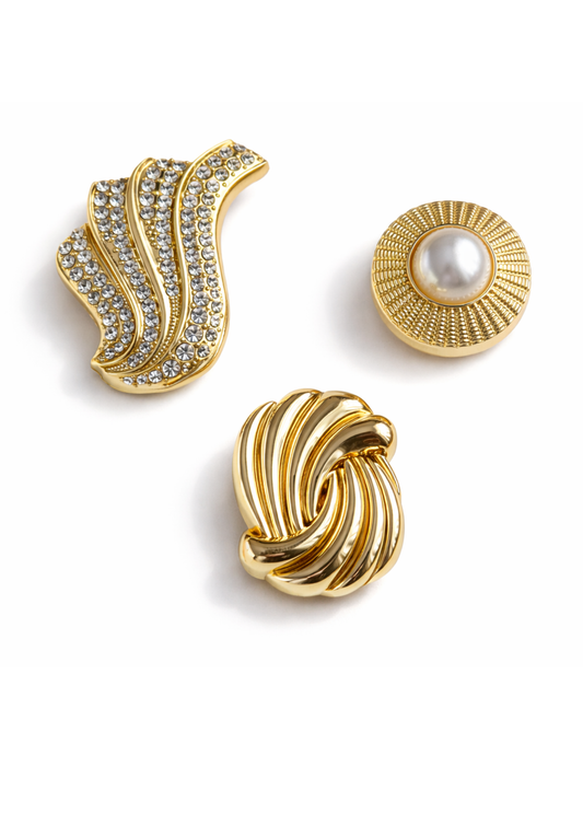 The Modern set- 3 Gold Button Covers