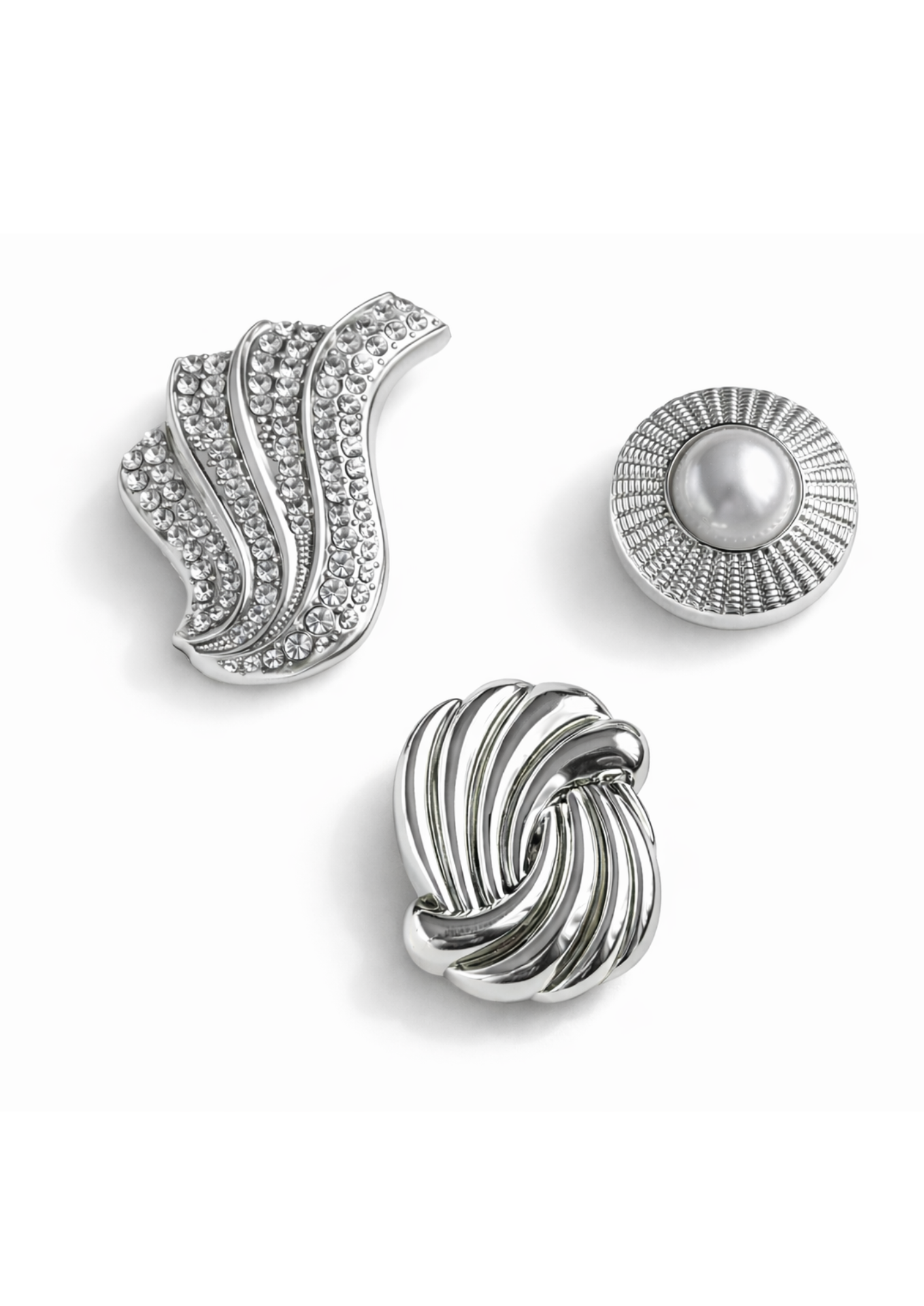 The Modern set- 3 Silver Button Covers