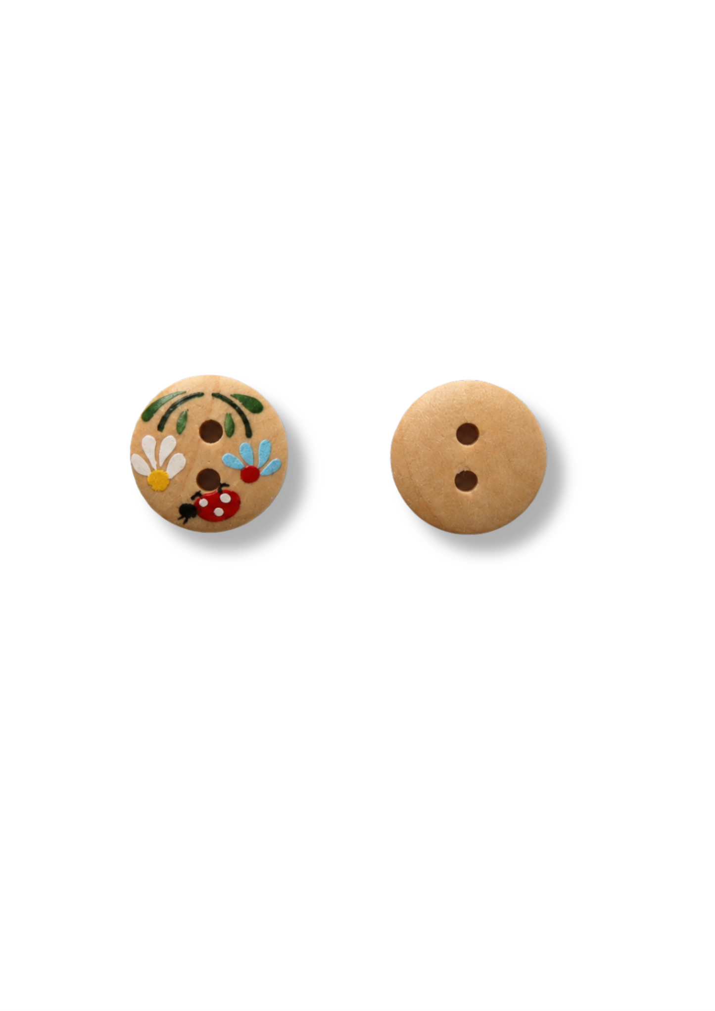 Flower wood button
