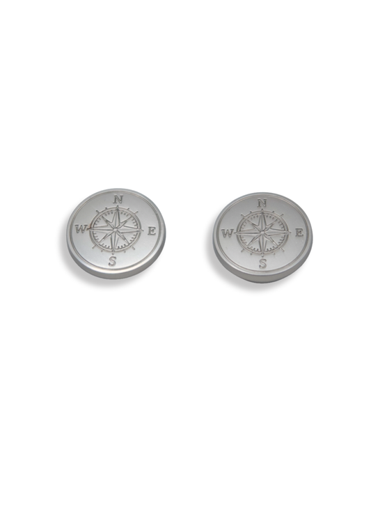 Compass Silver Button Cover | One set