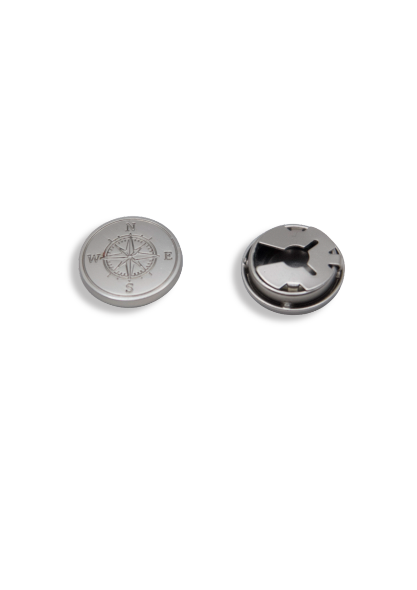 Compass Silver Button Cover | One set