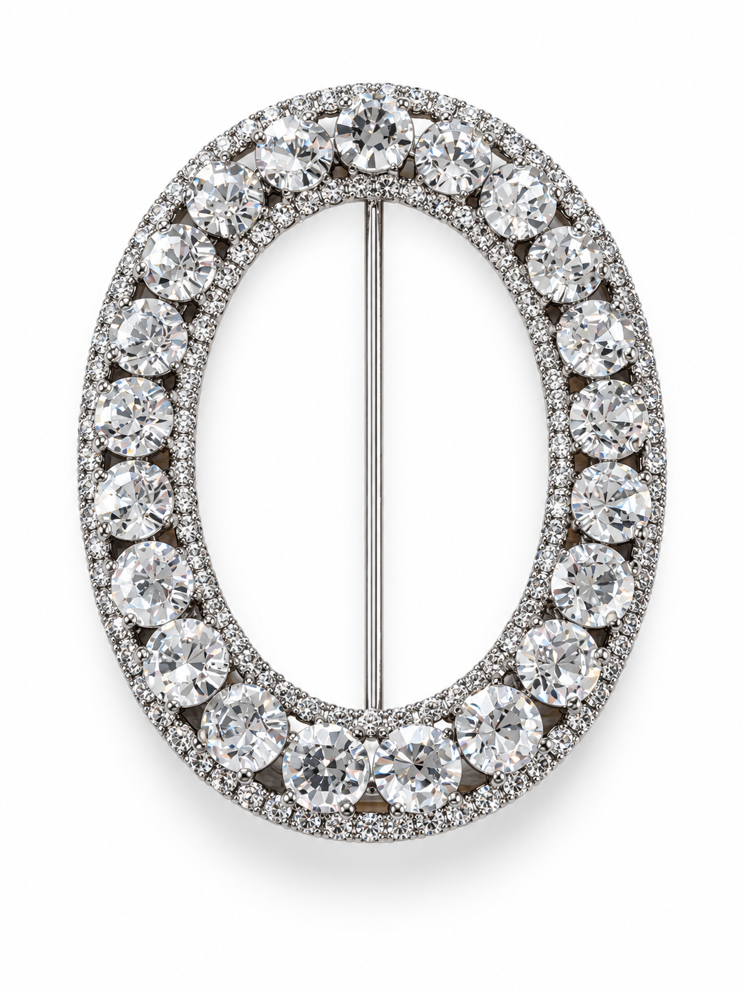 The Shape Buckle Crystal silver