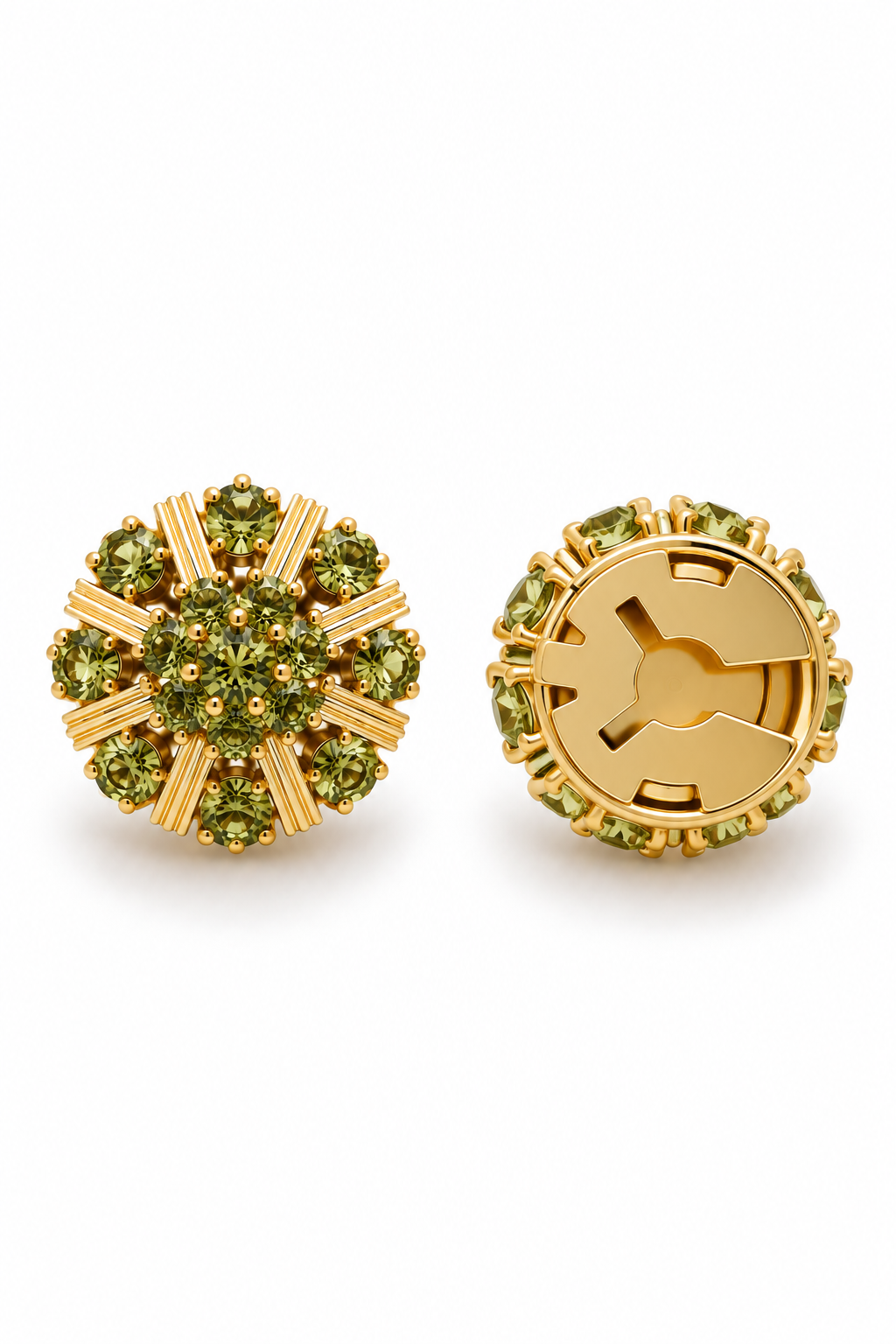 Stella button cover green front and back