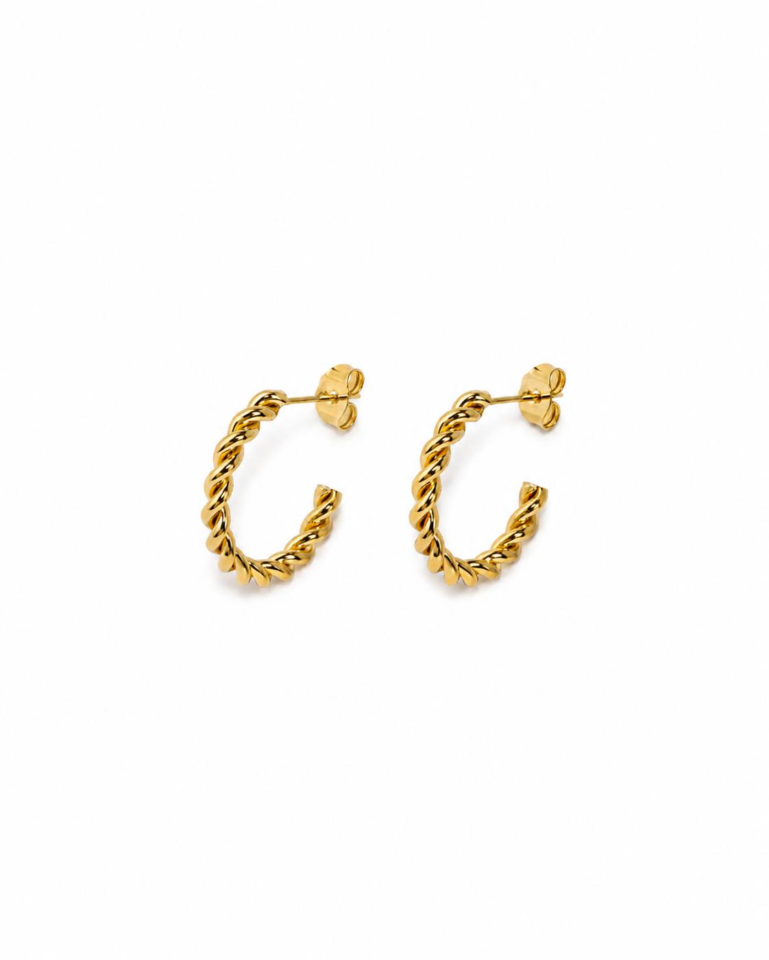 Twisted Hoops in gold
