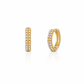 Pearl Huggie Hoops in gold
