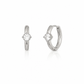 Solitaire Crystal Huggies in silver