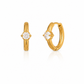 Solitaire Crystal Huggies in gold
