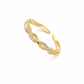 Braided Crystal Ring in gold
