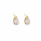 Teardrop Crystal Studs in gold