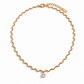 Wave Crystal Necklace in gold