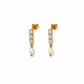 Crystal and Pearl Drop Earrings in gold