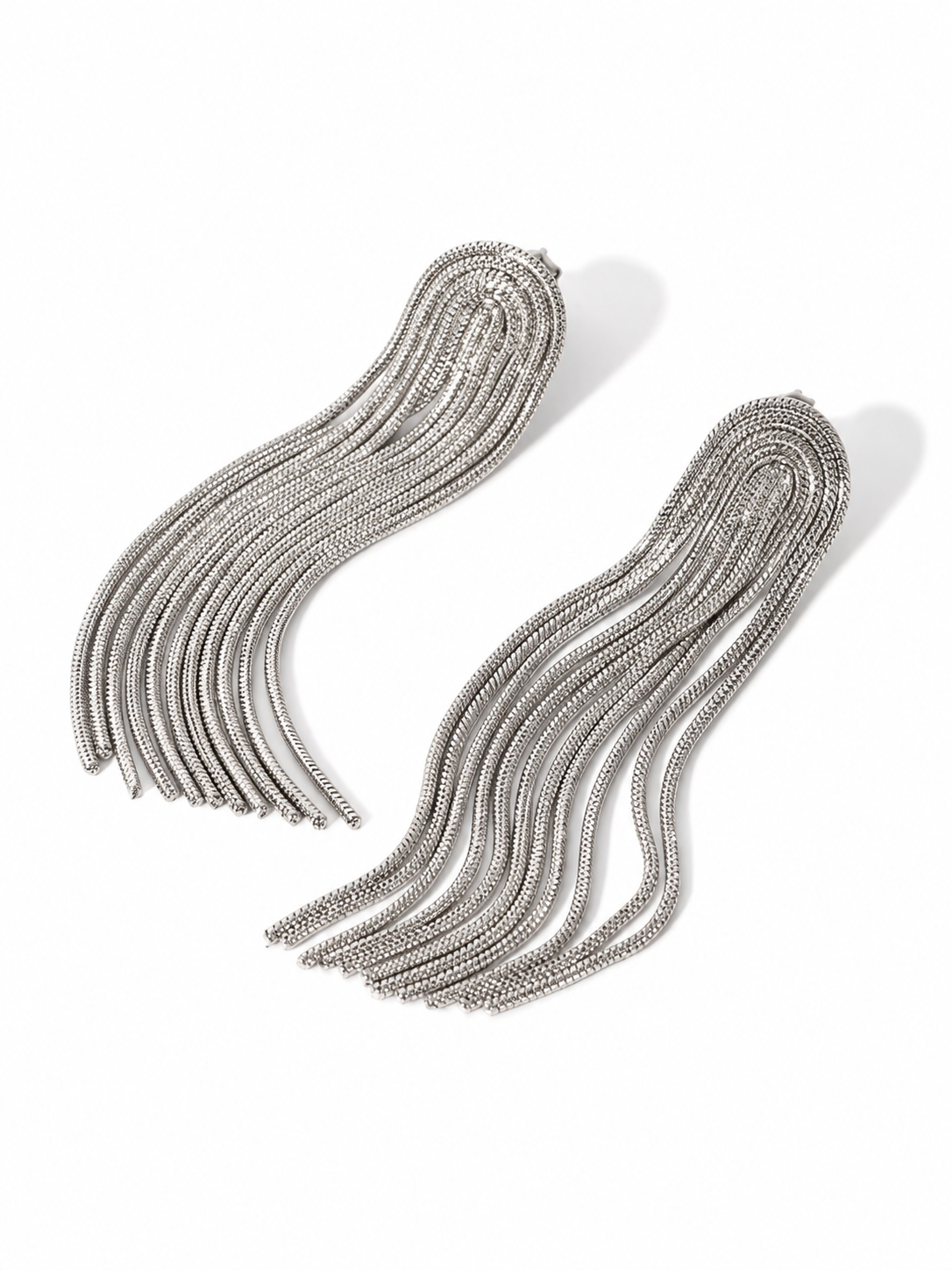 Fringe Earrings in silver - detail