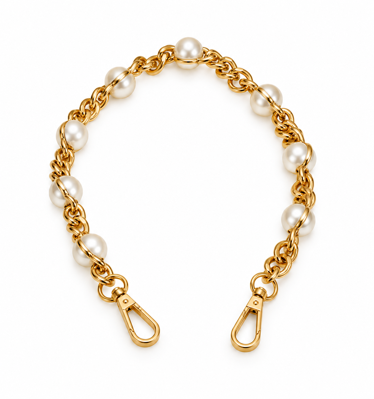 Pearl Chain Bag Strap gold