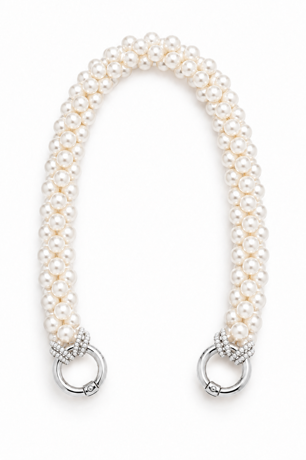 Pearl Bag Strap silver