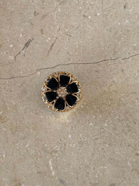 Velvet button black
