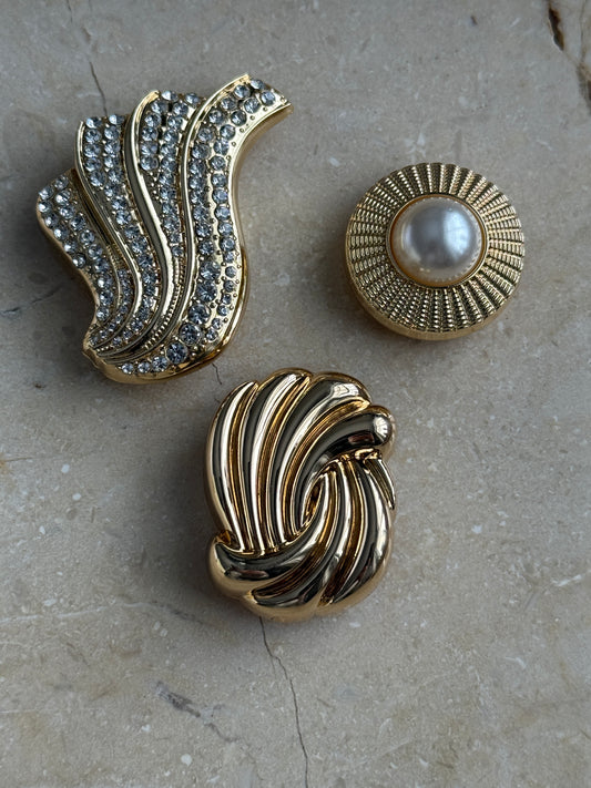 The Modern set- 3 Gold Button Covers