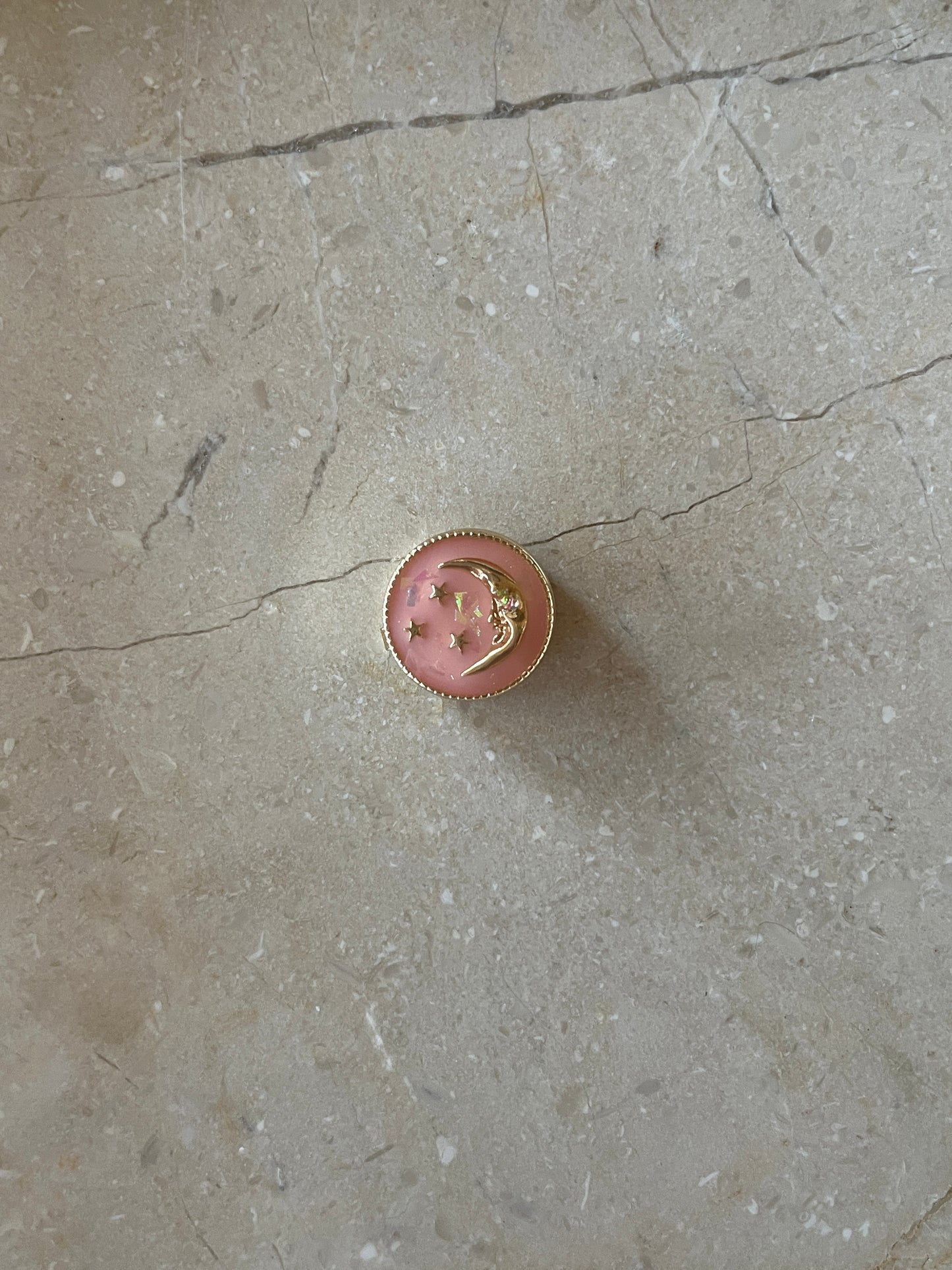Moon button cover pink