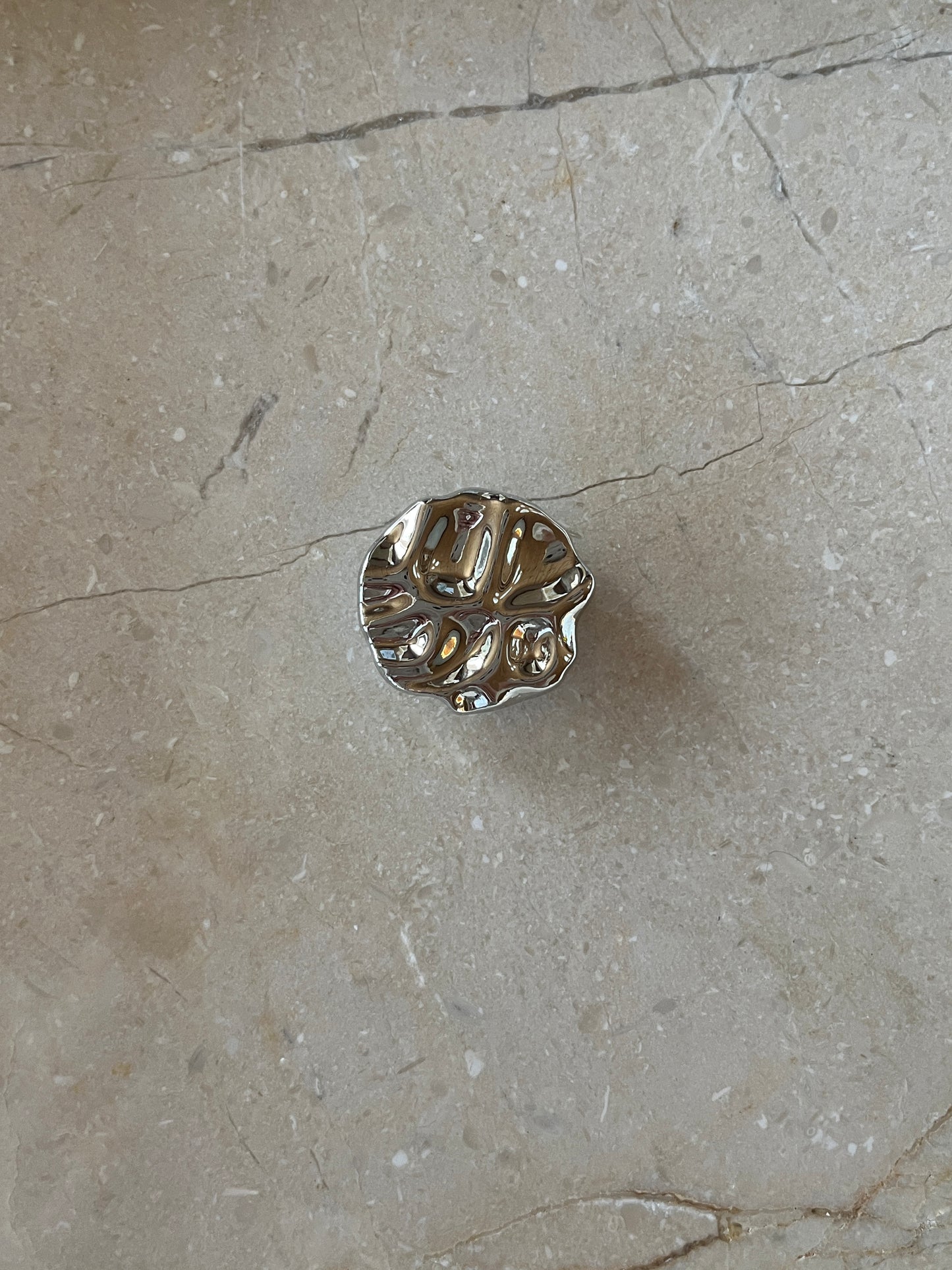 Iris button cover silver