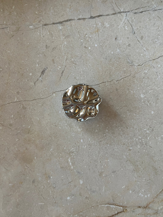 Iris button cover silver