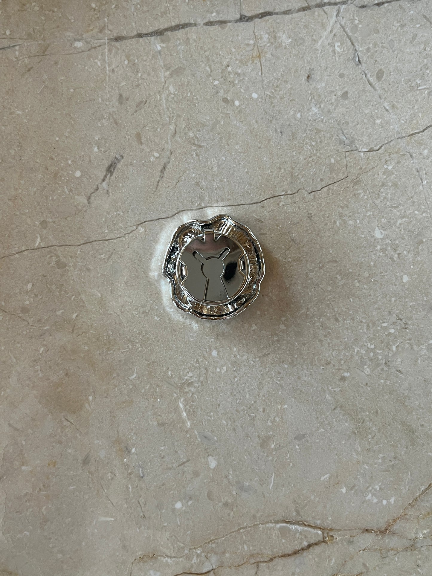 Iris button cover silver