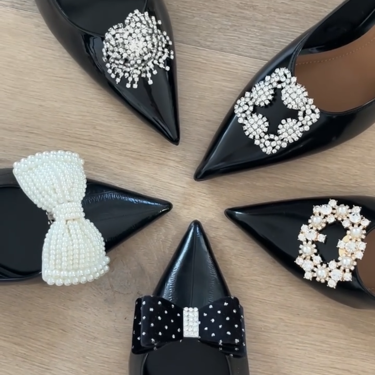 Pearl Bow Shoe Buckles