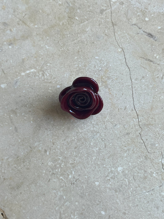 Christmas Rose button burgundy