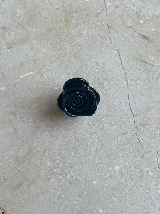 Christmas Rose button black