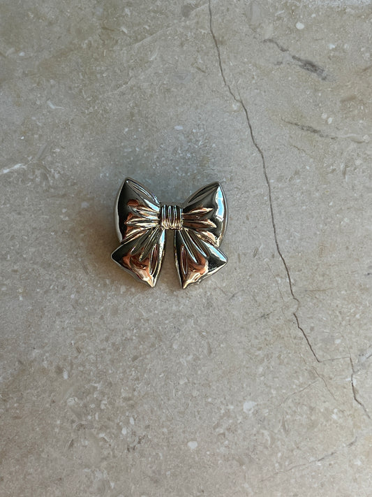 Bow button silver