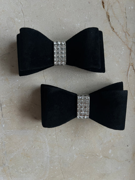 Velvet Bow Shoe Buckles