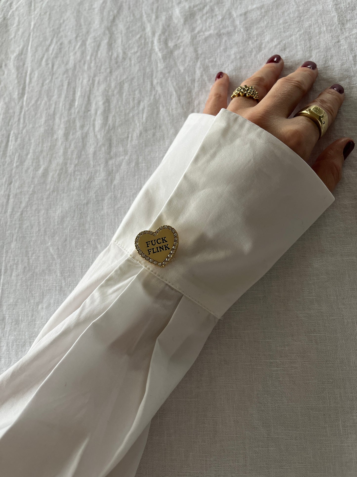 "Fuck Flink" button cover