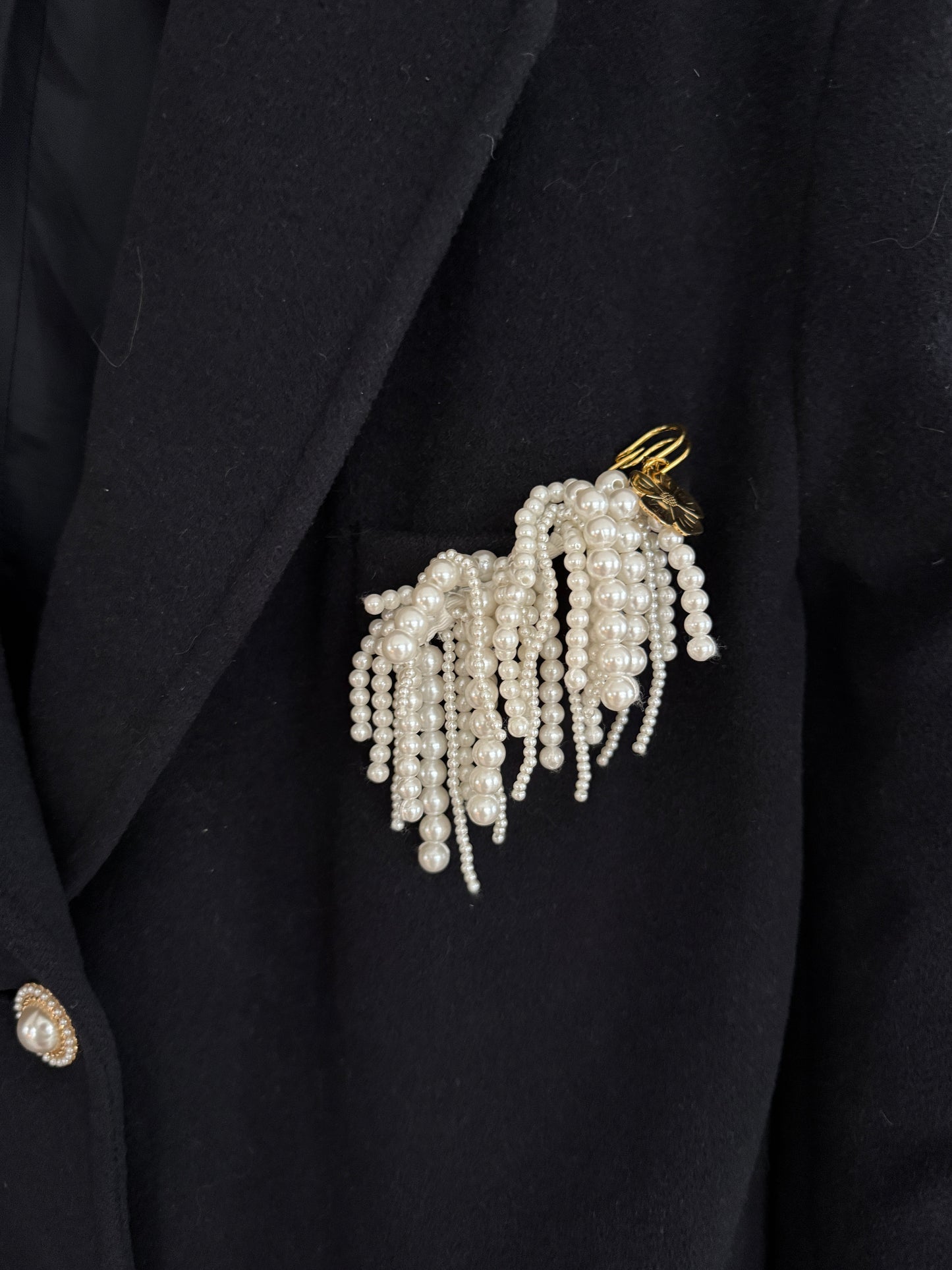 Pearl Brooch silver large