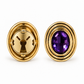 Vintage Amethyst button cover | One set