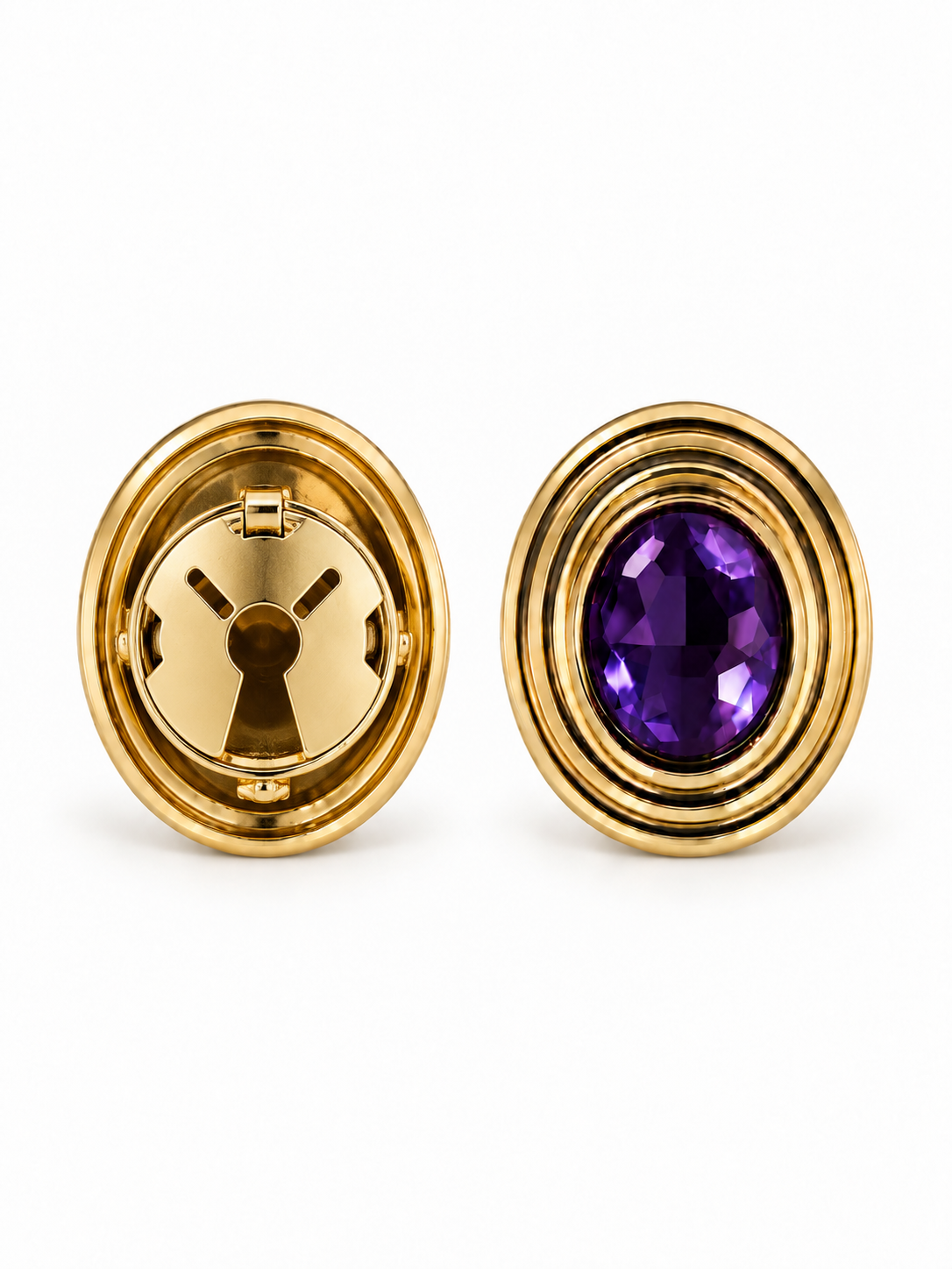 Vintage Amethyst button cover | One set