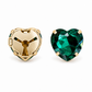 Vintage Emerald Heart button cover | One set