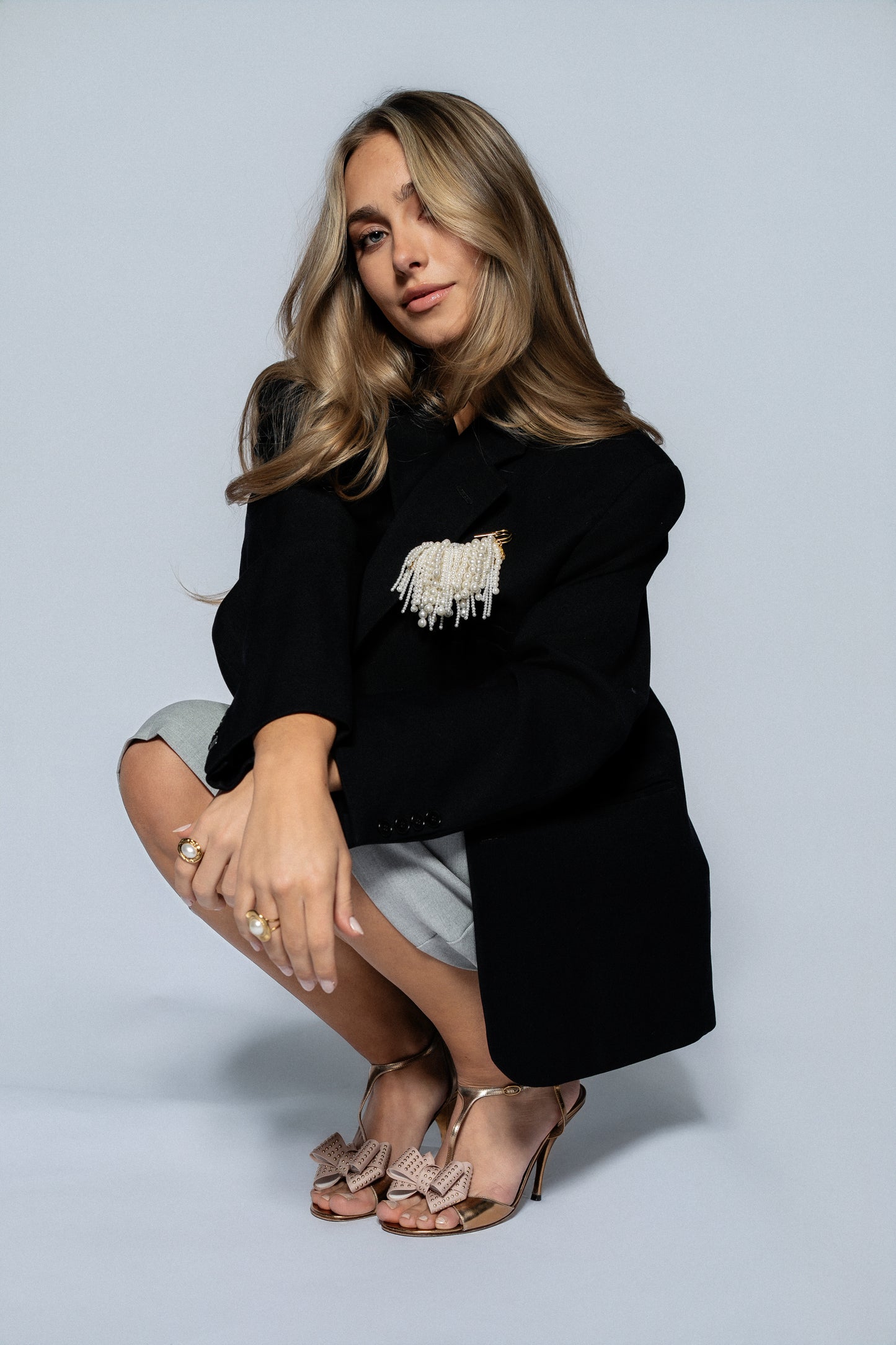 Pearl Brooch gold large- Pre Order