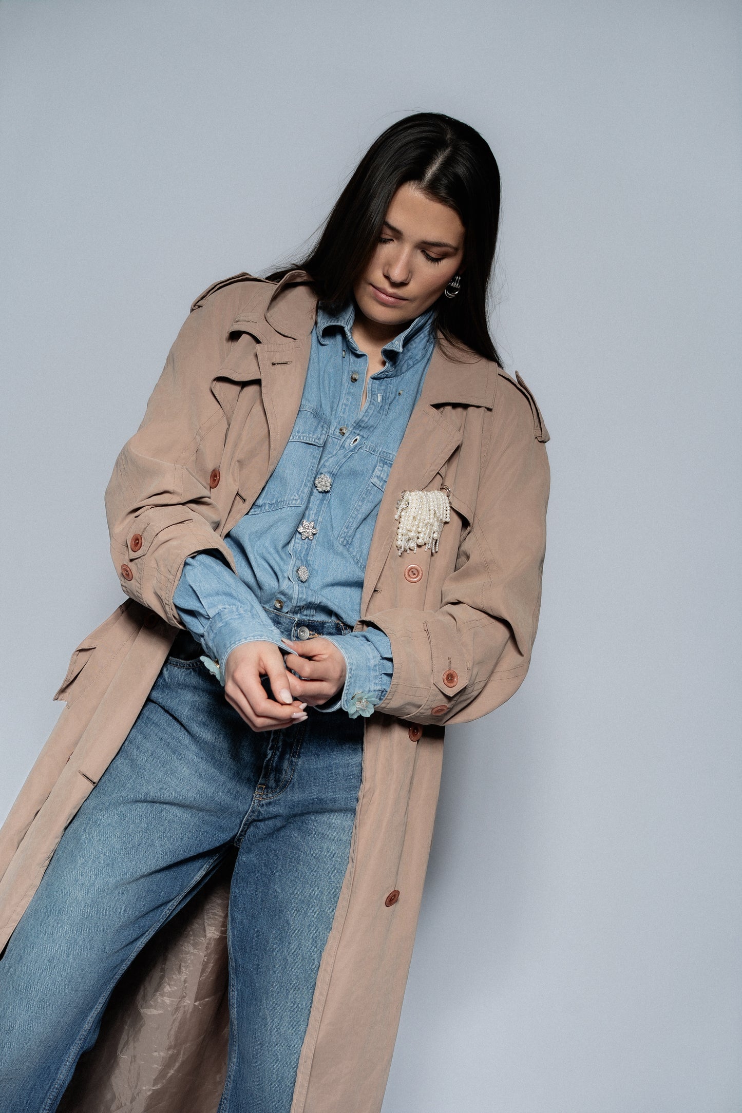 Pearl Brooch silver large- Pre Order