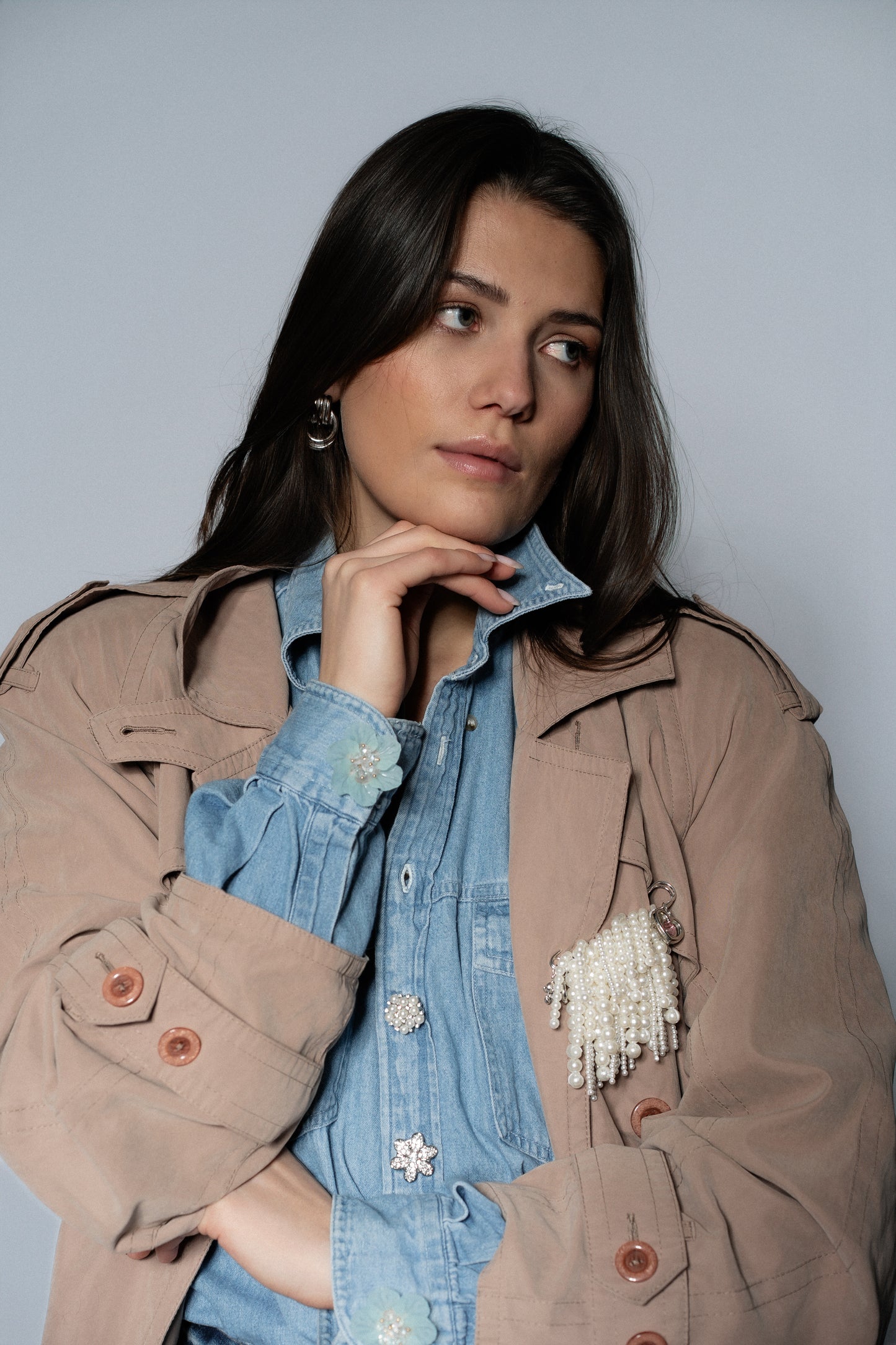 Pearl Brooch silver large- Pre Order