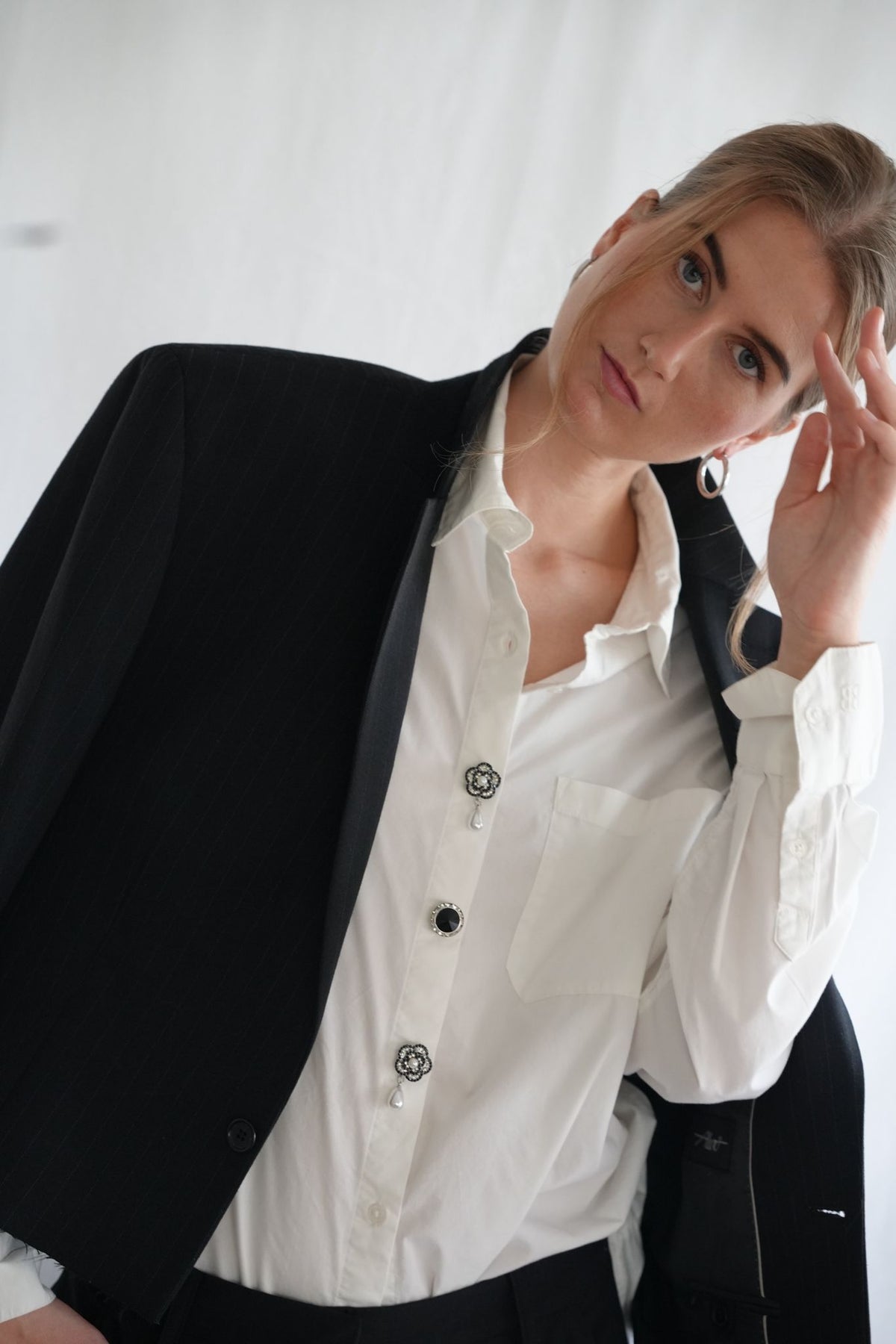 Camille Black button cover | One set